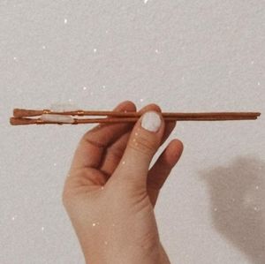 Copper crystal hair pick